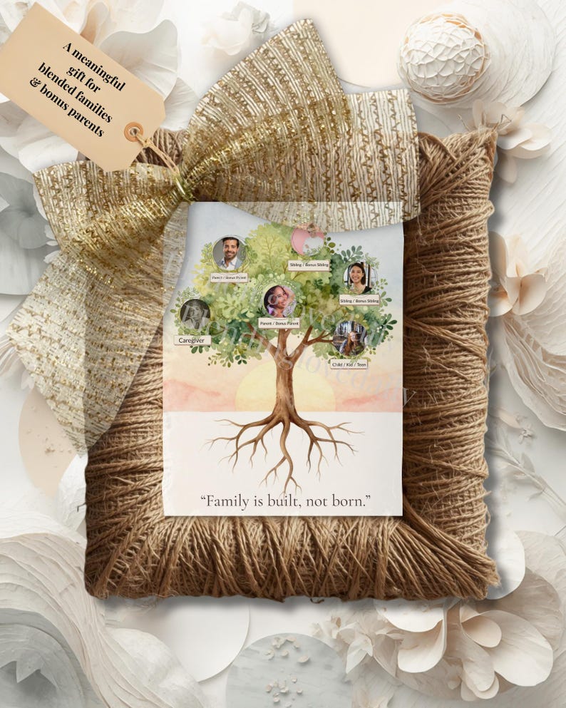 Custom Blended Family Tree Wall Art Editable Step Family Tree Bonus