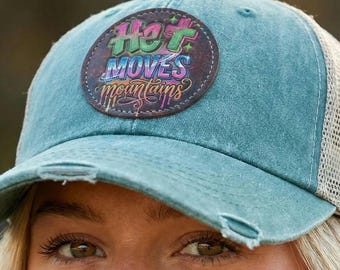 He Moves Mountains-pet met patch | Christelijke truckerspet