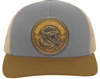 Don't Tread On Me-hoed, Rattlesnake-truckerpet met vlag van Gadsden, patriottische snapback