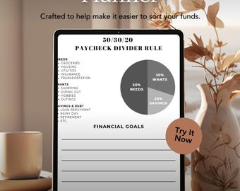 50/30/20 Salarisbudgetplanner | Afdrukbaar financieel sjabloon (digitale download)