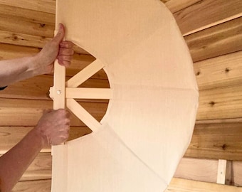 Large Sauna Fan | Handcrafted Aspen Wood Sauna Accessory | Circulate Heat, Steam & Aromatherapy | Aufguss