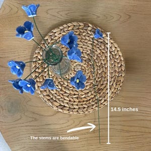 Handgjorda konstgjorda blommor Förgätmigej Keramikblommor – Konstgjord blombukett bild 6