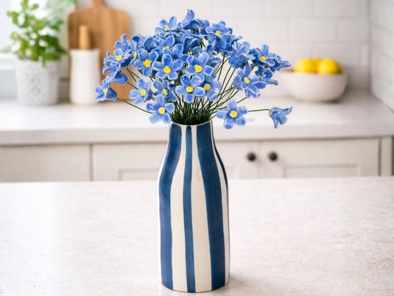 Handmade Fake Flowers Forget Me Not Ceramic Flowers – Artificial Flower Bouquet