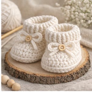 Baby Booties Häkelanleitung - Neugeborenes Rippenmuster mit Schleife