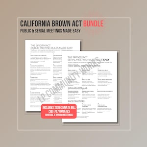 California Brown Akt Referenzblätter Bündel (2026)