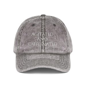 Gorra de béisbol agitada y con cafeína / Bordado con efecto lavado vintage