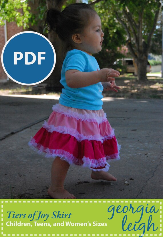 Tiers of Joy Skirt PDF Sewing Pattern Baby, Children, Teens, and
