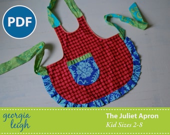 El patrón de costura PDF del delantal Juliet para niños tamaños 2-8