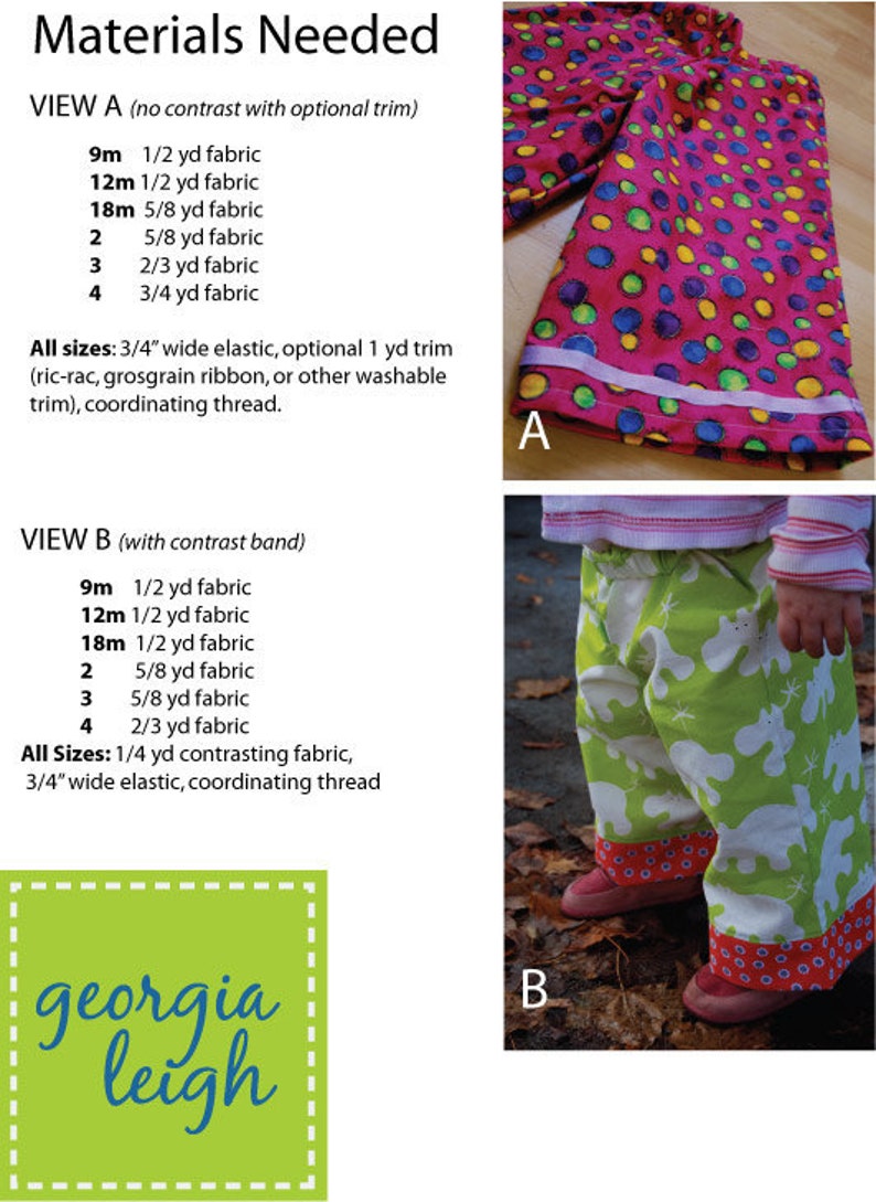 Ankle Biter Toddler Pants PDF Sewing Pattern image 2