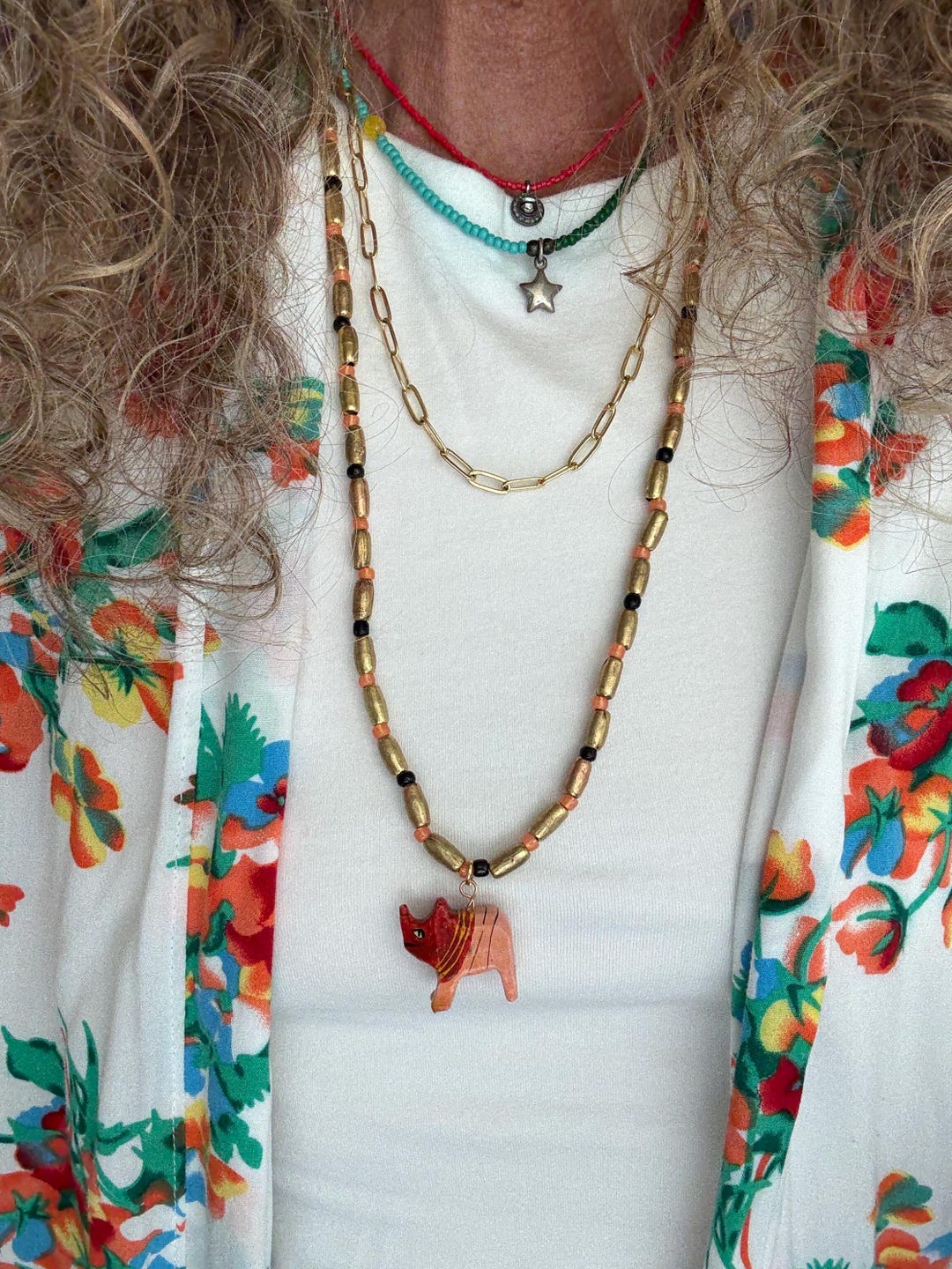 Handpainted Animal Necklace - Etsy
