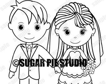 bride coloring page etsy