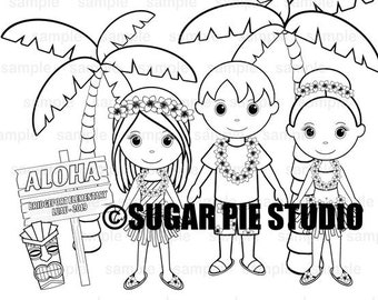 Luau Coloring Pages Etsy