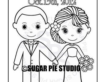 bride coloring page etsy