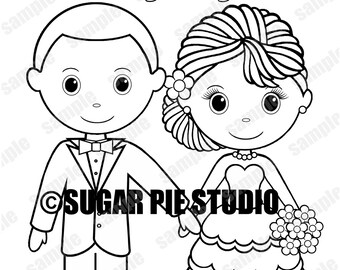 bride coloring page etsy