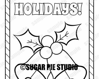 Christmas Coloring Page Activity Instant Download Printable DIY PDF And JPEG File