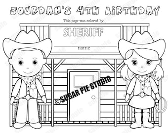 cowgirl coloring etsy