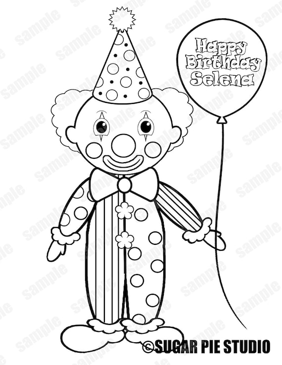 Personnalise Imprimable Clown Anniversaire Cotillons Pour Etsy