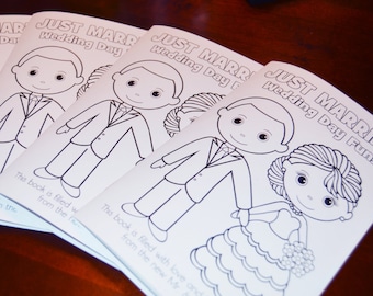 WEDDING COLORING Book - Pages - Kids table activity favor - Colouring sheets - Children - Instant Download - Do it yourself - PDF file