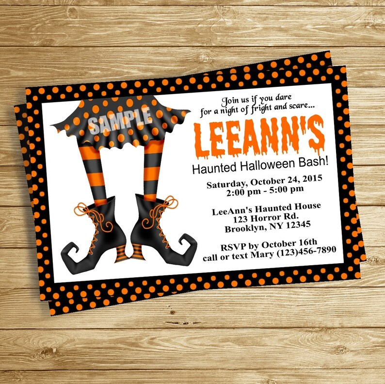 Printable Halloween Birthday party, Invitation Custom Personalized Digital File, DIY Printable image 1