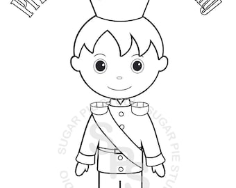 Personalized Prince Coloring Page Birthday Party Favor Colouring Activity Sheet Personalized Printable Template