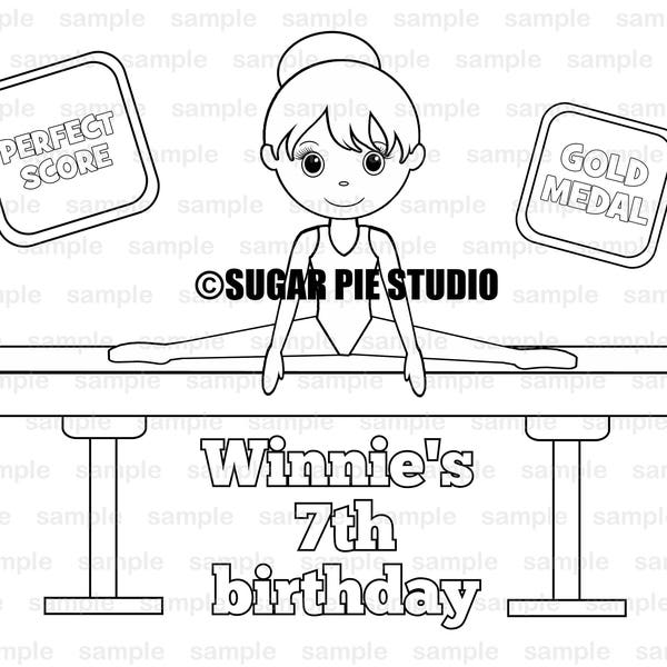 Gymnastics Party Coloring Page - Etsy