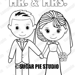 WEDDING COLORING Page - Pages - Kids table activity favor - Colouring sheet - Placemat - Instant Download - Do it yourself - PDF file