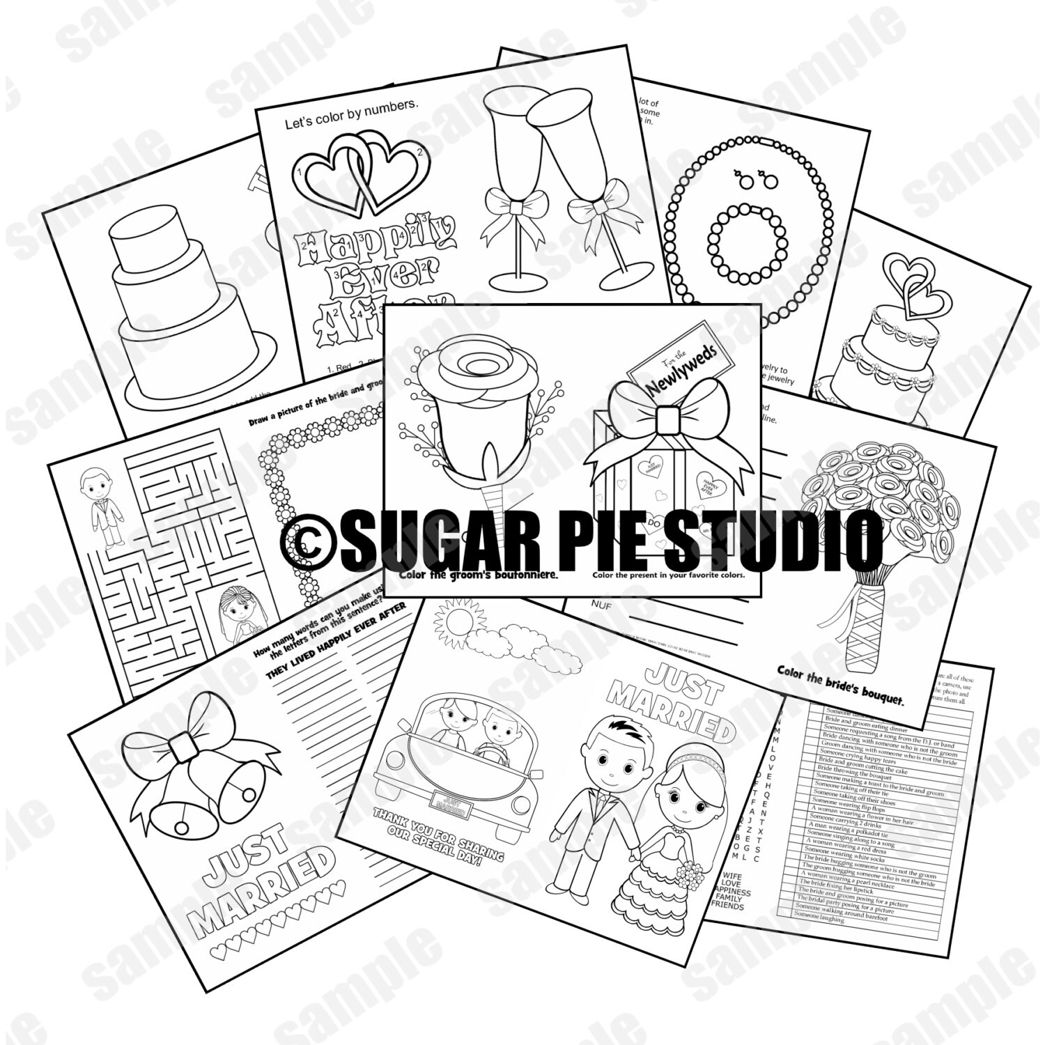 Download Wedding coloring activity book flower girl ring bearer Favor Kids 8.5 x 11 Printable PDF or JPEG ...