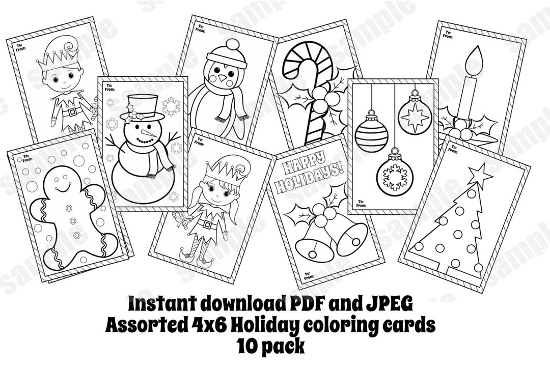 christmas-coloring-cards-assorted-10-pack-coloring-pages-4x6-instand-download-pdf-and-jpeg-included-etsy-israel