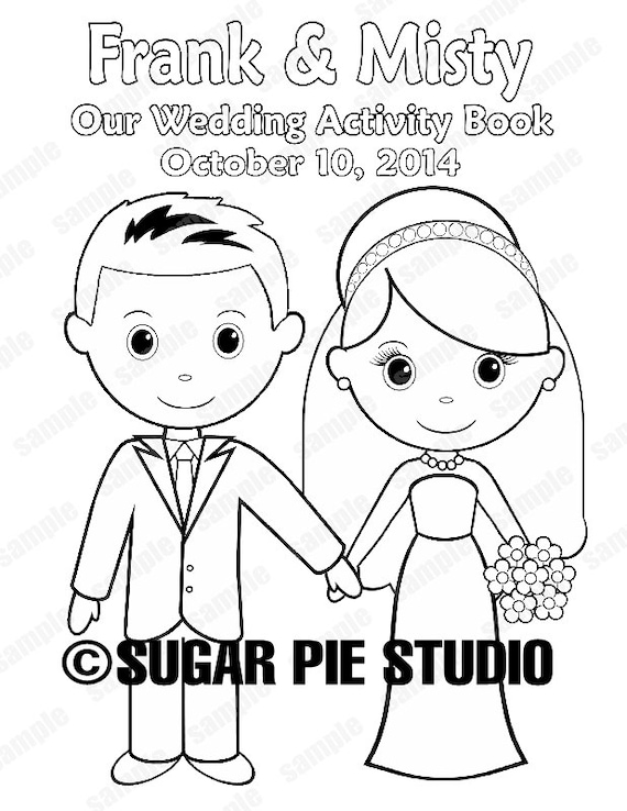 Printable Personalized Wedding coloring activity book Favor Kids 8.5 x 11  PDF or JPEG TEMPLATE