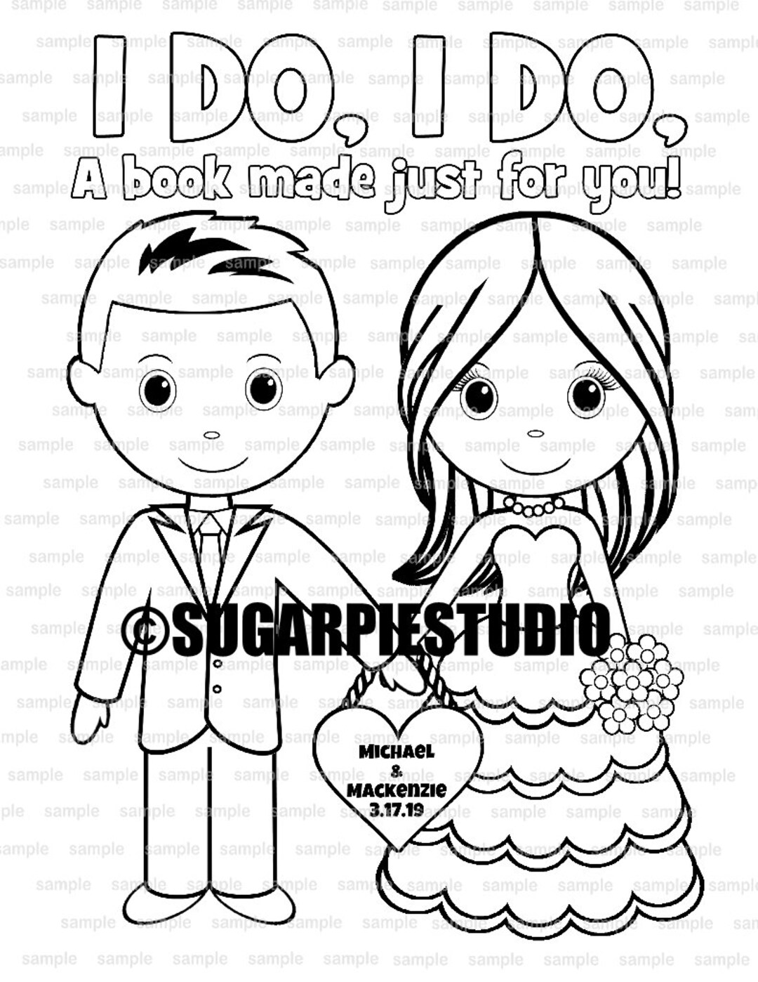 Printable Personalized Wedding Coloring Activity Book Favor Etsy Canada