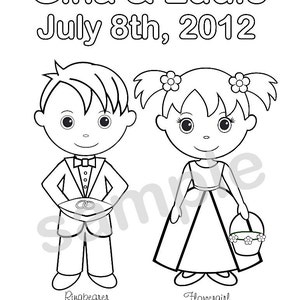 Personalized Wedding Party Favor Birthday Party Favor Colouring Activity Sheet Personalized Printable Template image 2