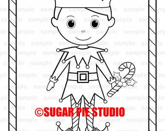 Personalized Printable Holiday Christmas Winter Party Favor childrens kids coloring page activity PDF or JPEG file