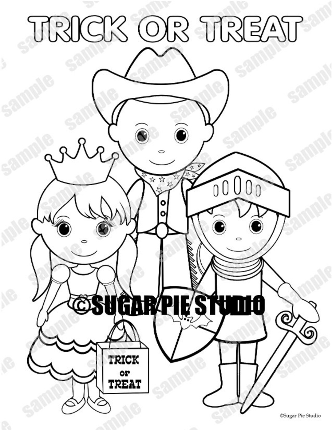 Halloween Coloring Page Kids Birthday Party Favor Childrens - Etsy