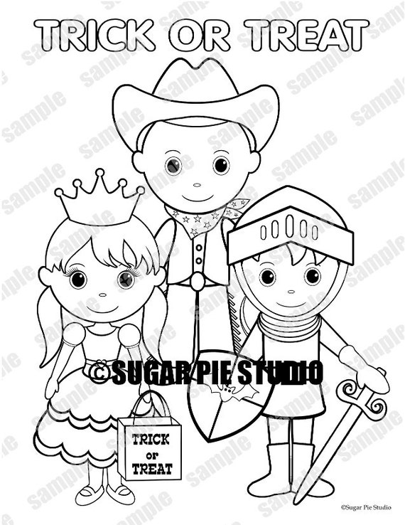 Halloween Coloring Page Kids Birthday Party Favor Childrens | Etsy