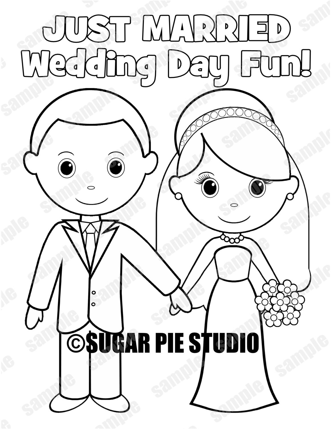 Download INSTANT DOWNLOAD Printable Bride Groom Wedding coloring ...