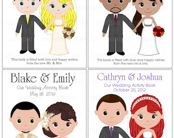 Printable Personalized Custom 8.5x 5.5 Wedding Favor Kids coloring activity book PDF or JPEG TEMPLATE