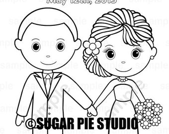 Printable Personalized Wedding coloring activity book  Favor Kids 8.5 x 11  PDF or JPEG TEMPLATE