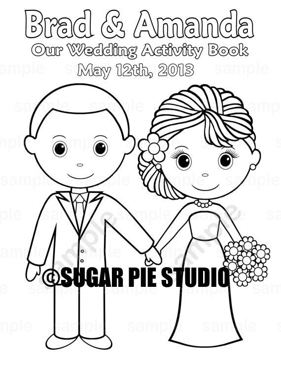 Download Printable Personalized Wedding Coloring Activity Book Favor Etsy