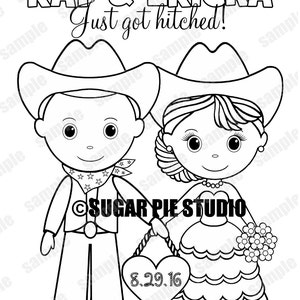 Printable Personalized Wedding Coloring Activity Book Favor Kids 8.5 X 11  PDF or JPEG TEMPLATE 