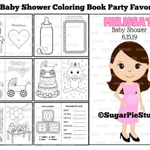 Il libro da colorare Baby Shower favorisce il file PDF o JPEG dell&#39;attività