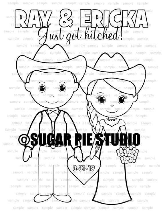 Country Western Wedding Coloring Activity Book Printable Etsy