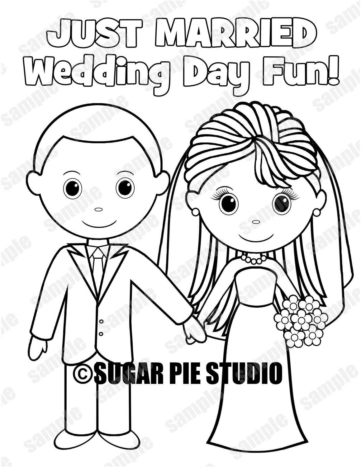 Download INSTANT DOWNLOAD Printable Bride Groom Wedding coloring ...