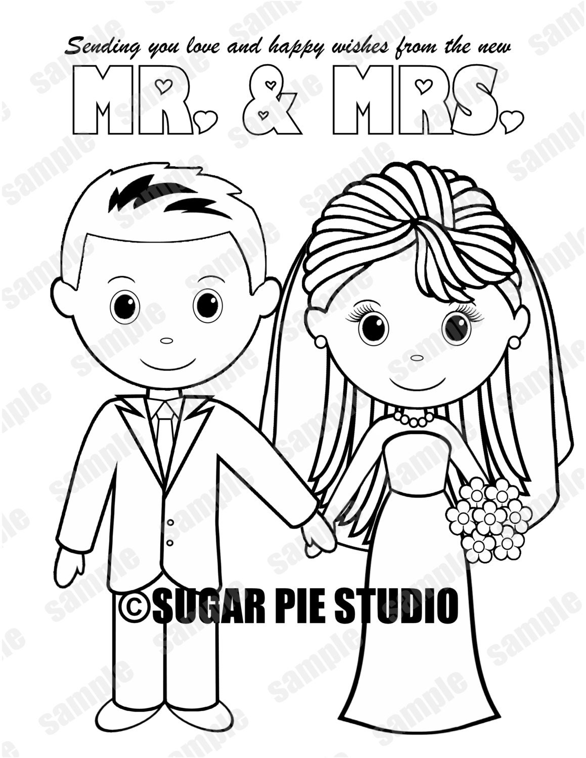 Download INSTANT DOWNLOAD Printable Bride Groom Wedding coloring ...