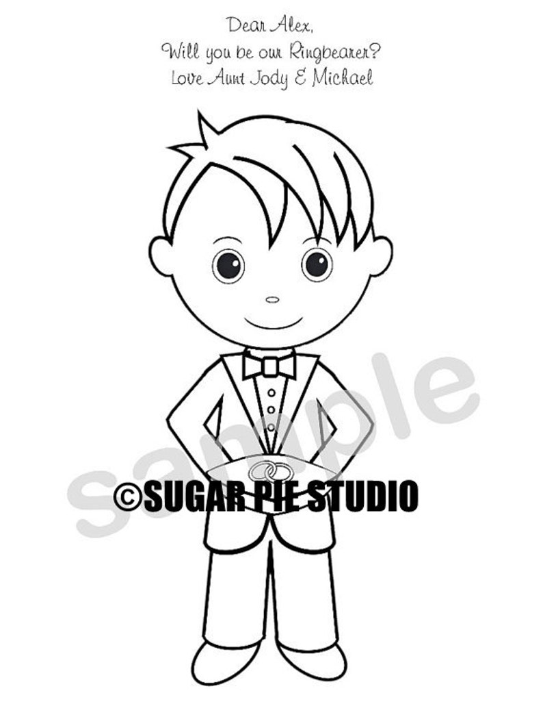 Personalized Printable Flowergirl Wedding Party Favor childrens kids coloring page book activity PDF or JPEG file image 2