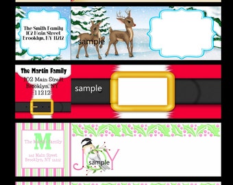 Digital File Printable Holiday Envelope wraps labels