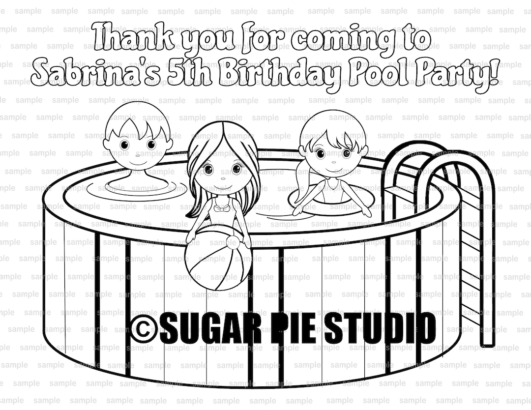 Pool Party Coloring Pages Sketch Coloring Page