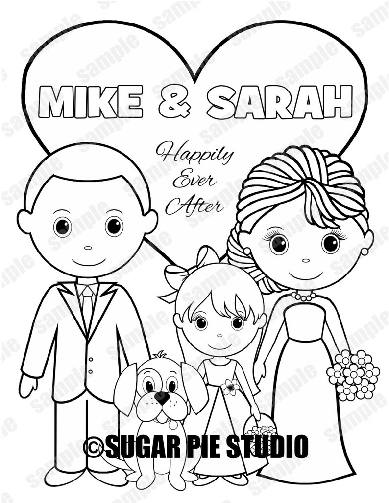 Download Printable Personalized Wedding coloring activity book Favor | Etsy