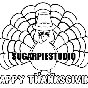 感謝祭の七面鳥の塗り絵ページ アクティビティ 子供向け ホリデー塗り絵シート 即時ダウンロード PDF