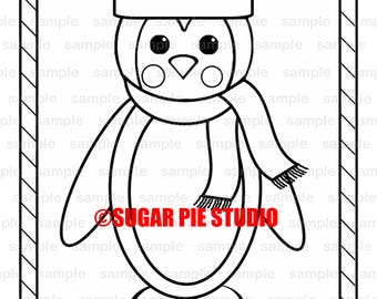 Personalized Printable Holiday Christmas Winter Party Favor childrens kids coloring page activity PDF or JPEG file
