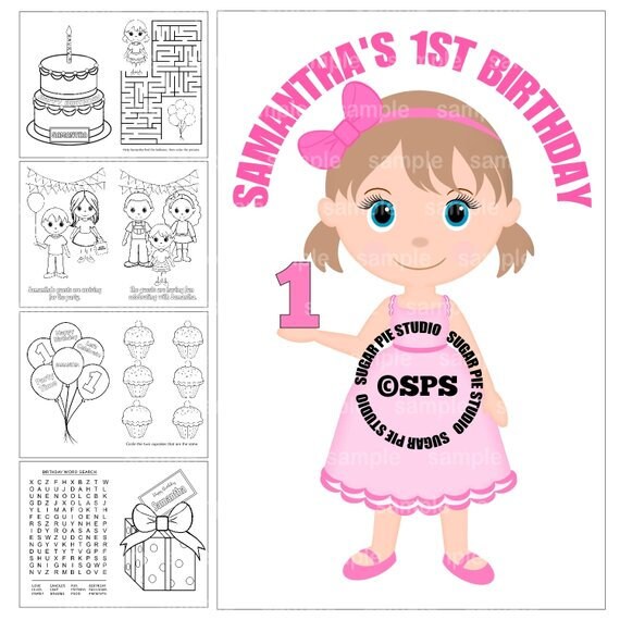 Download Birthday Coloring Book Party Favor Kids Coloring Activity Book Pdf Or Jpeg Template